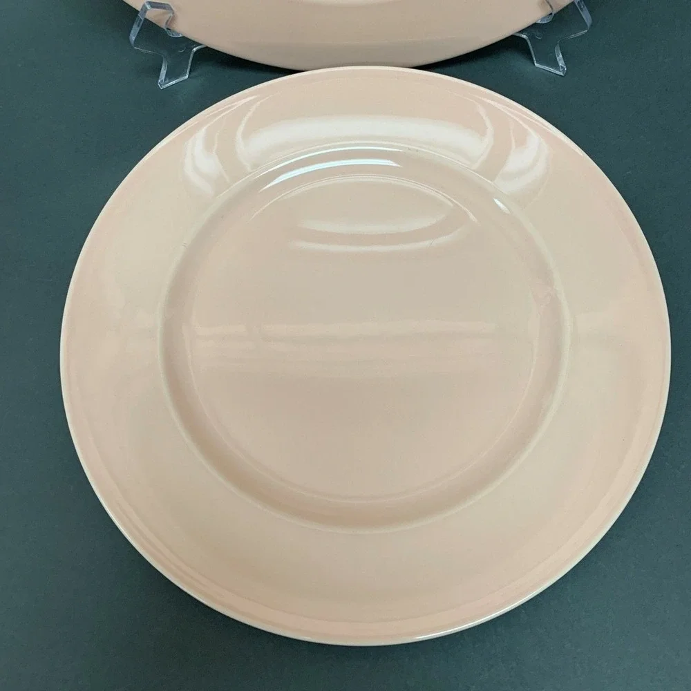 Wedgwood The Sea Glass Collection Chop Charger Dinner Plates Pink Peach Lof of 2